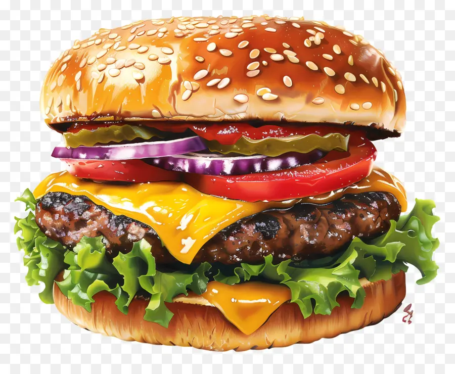 çizburger，Hamburger PNG