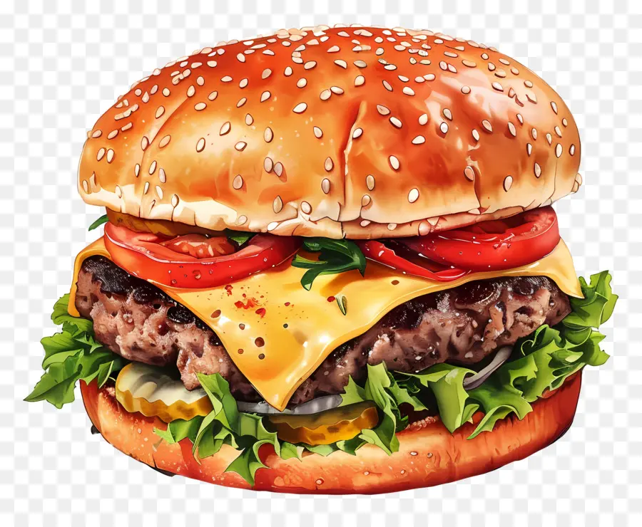 çizburger，Hamburger PNG