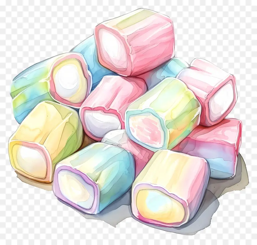 Hatmi Şekeri，Renkli Marshmallowlar PNG