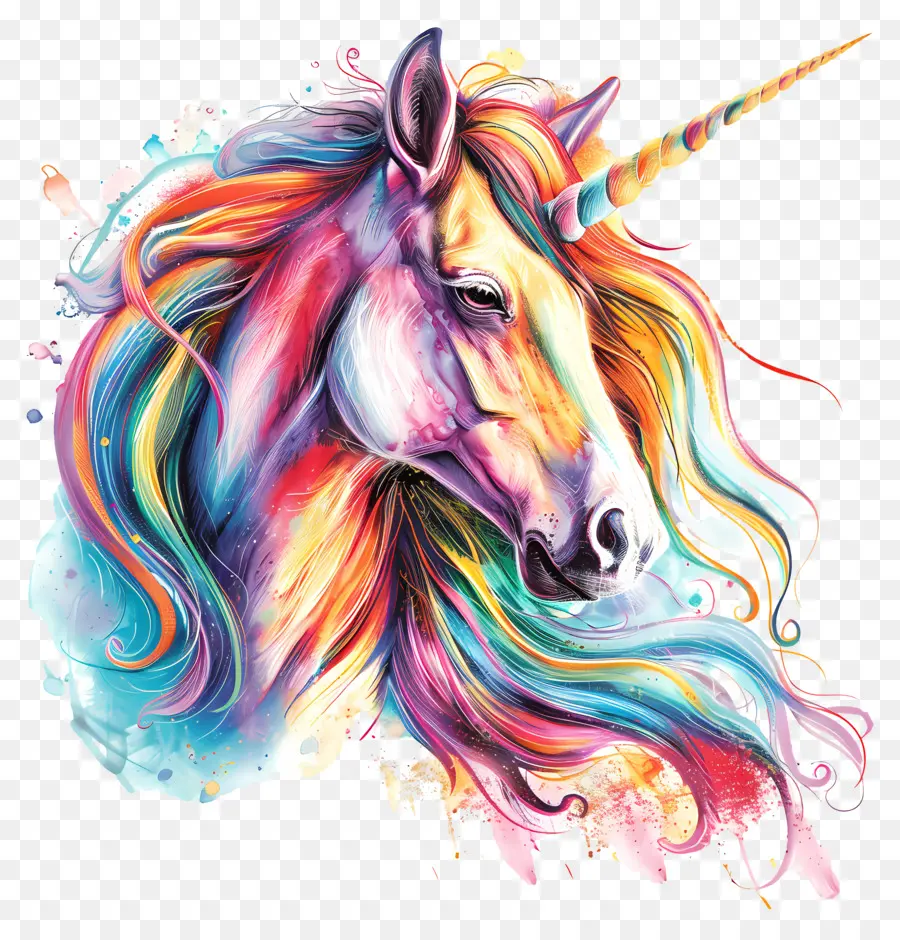 Unicorn，Suluboya Resim PNG