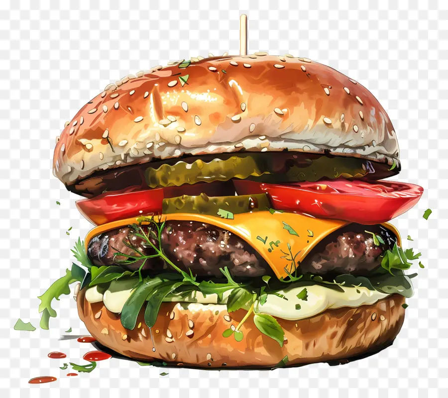 çizburger，Hamburger PNG