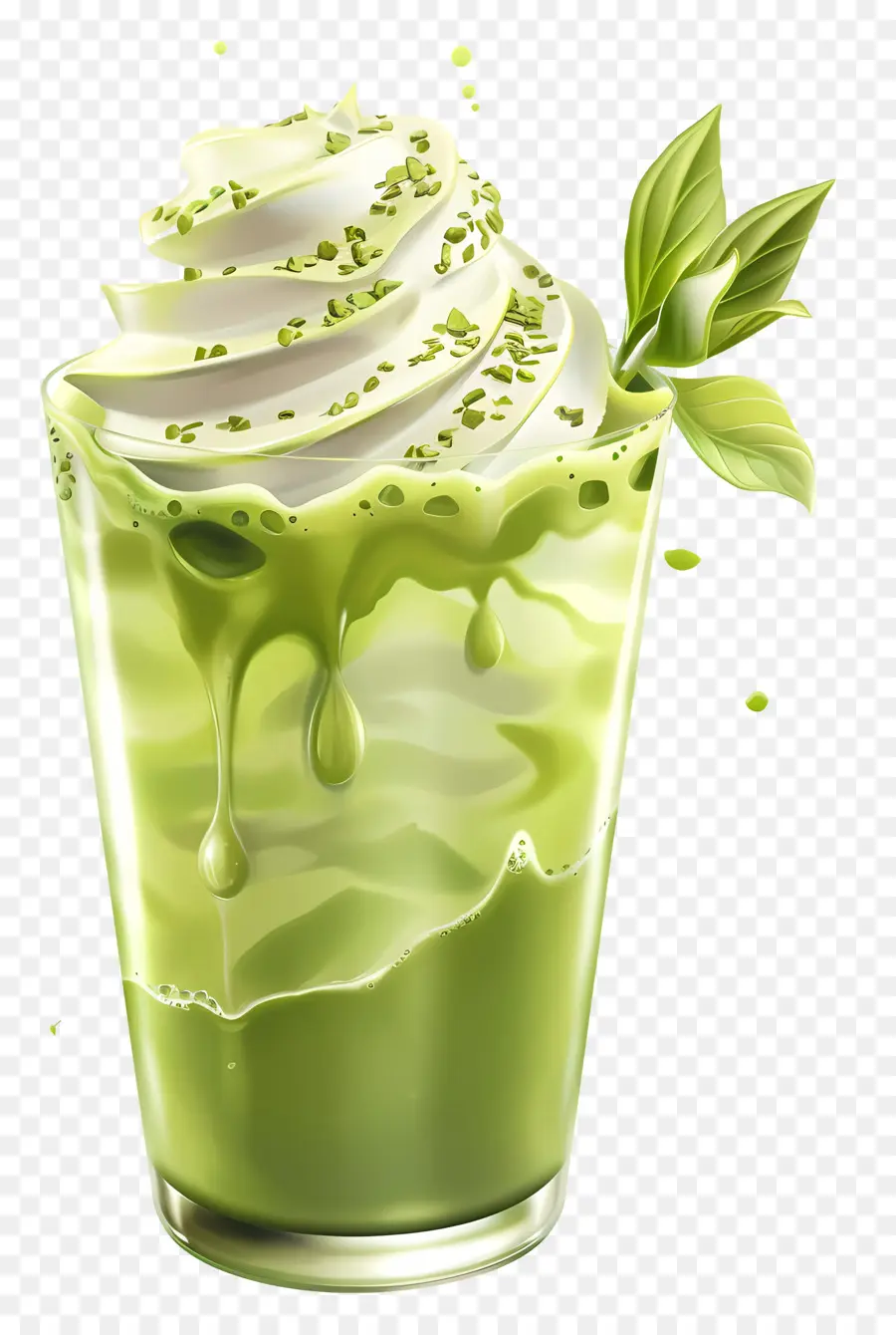 Matcha Içecek，Yeşil çay Latte PNG