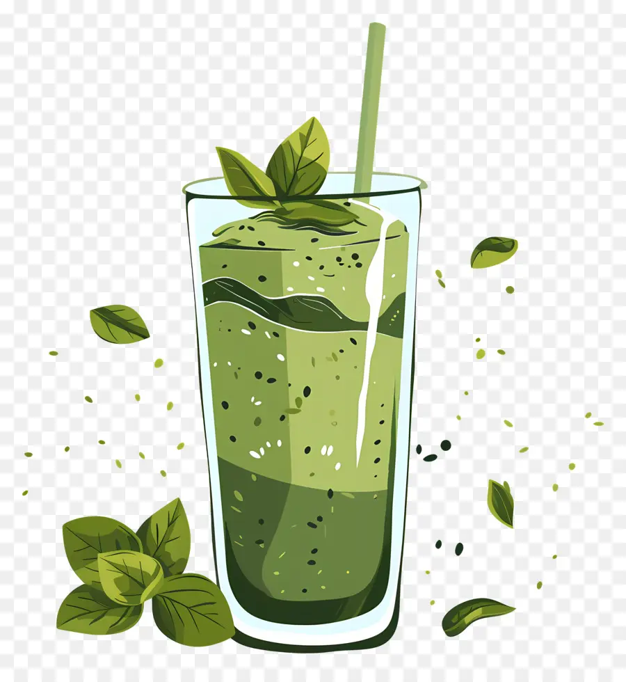 Matcha Smoothie，Yeşil Smoothie PNG