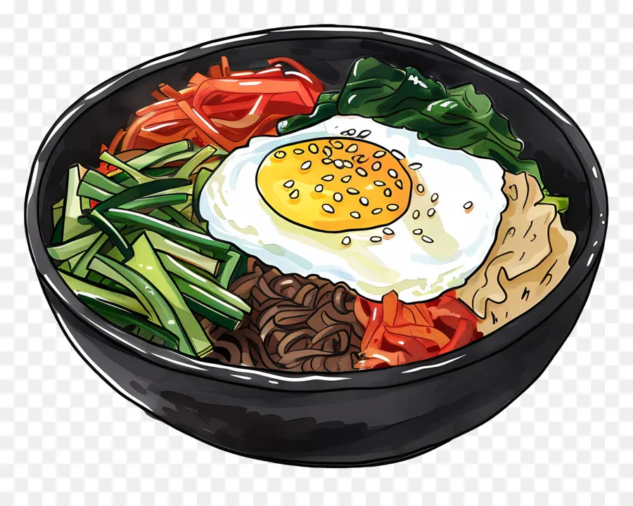 Kore Bibimbap，Asya Gıda PNG