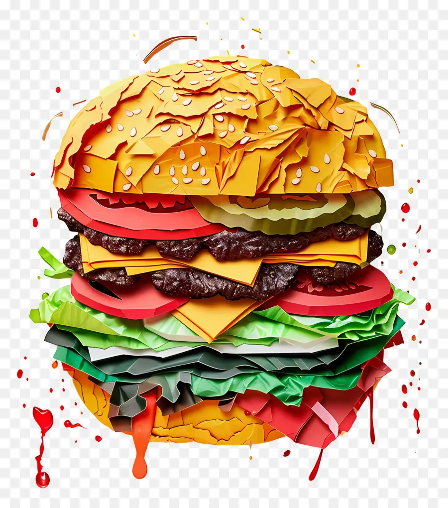 Siyah Burger，Peynir PNG