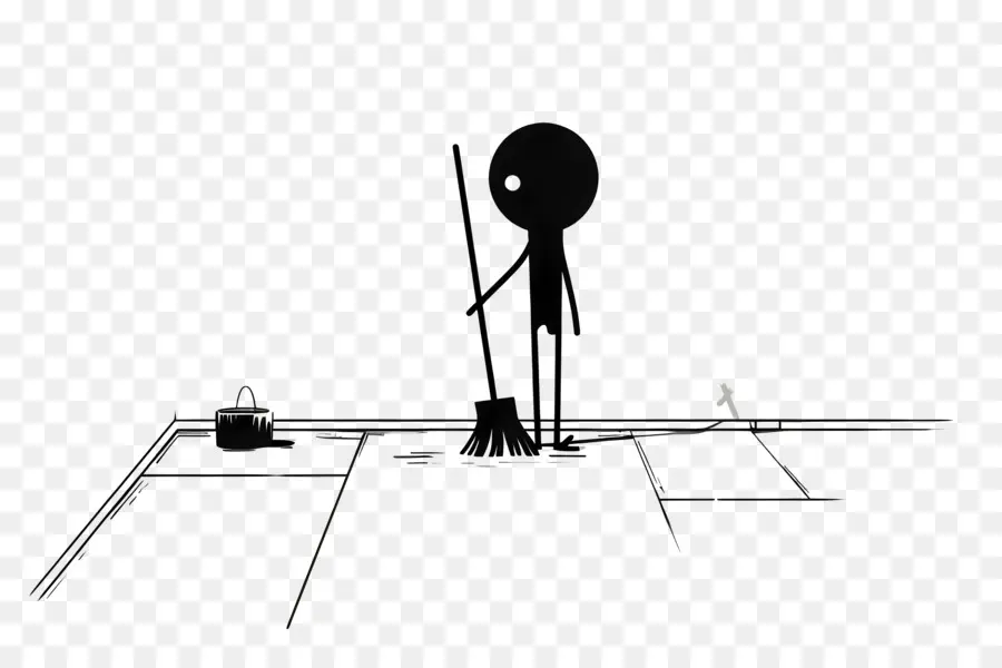 Stickman Süpürme Zemini，Gizemli Figür PNG