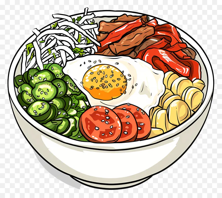 Kore Bibimbap，Çin Eriştesi PNG