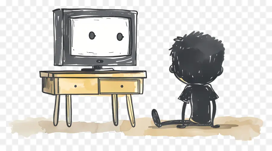 Stickman Tv Izliyor，çizgi Film Karakteri PNG