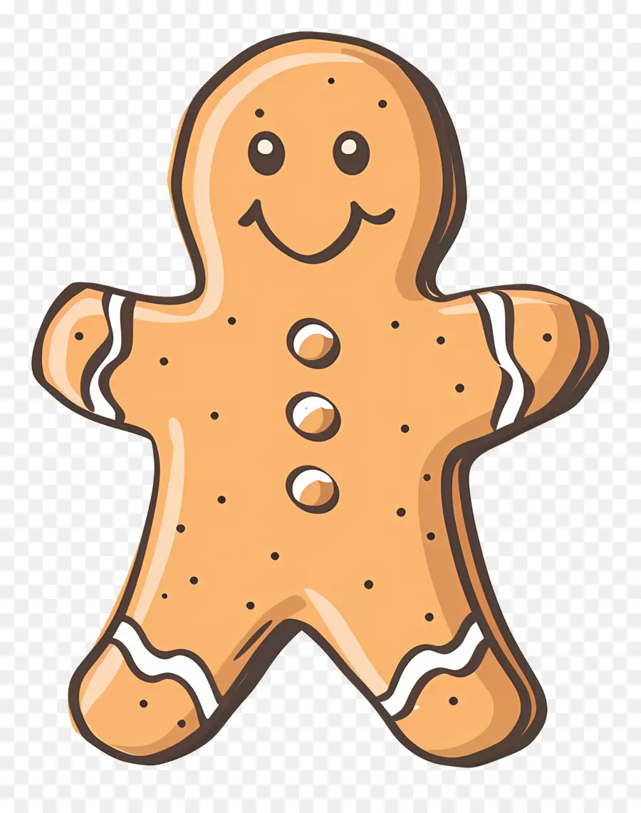 Gingerbread Adam，Gülümseyen PNG