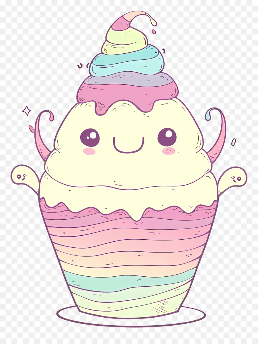 Dondurma Canavarı，Karikatür Cupcake PNG