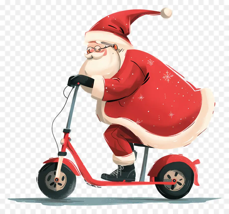 Santa Binicilik Scooter，Noel Scooter PNG