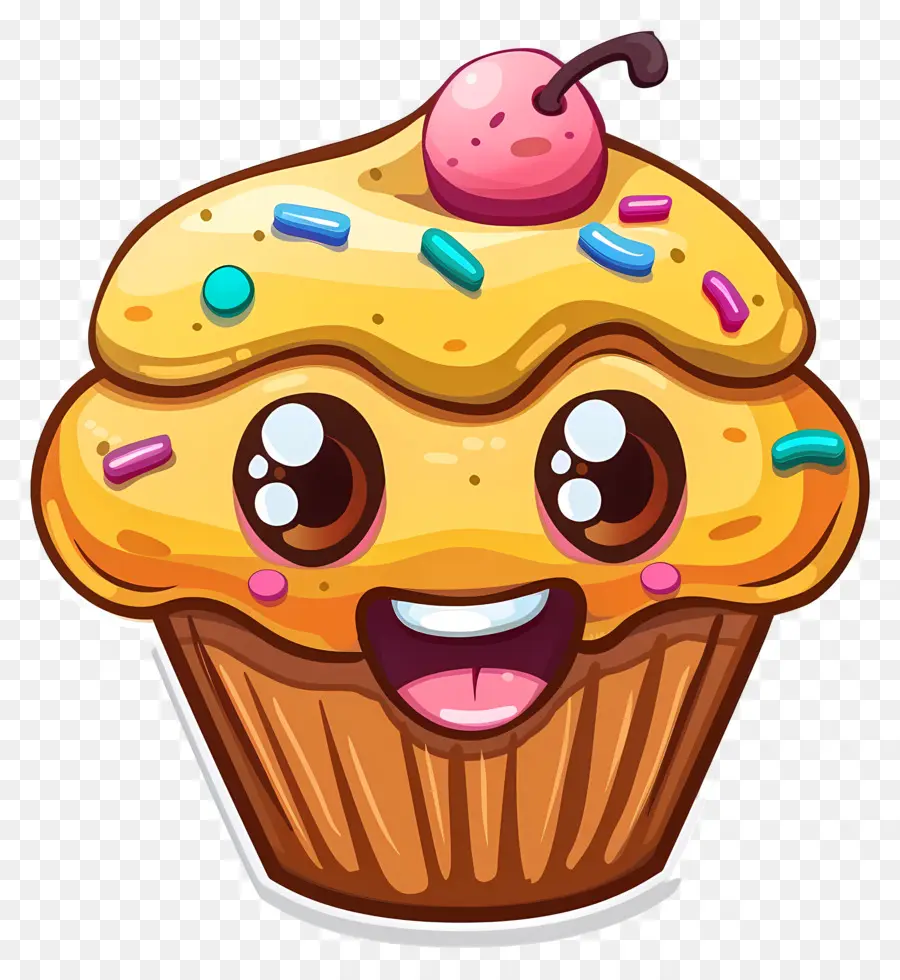 Cupcake Emoji，Sevimli Cupcake PNG