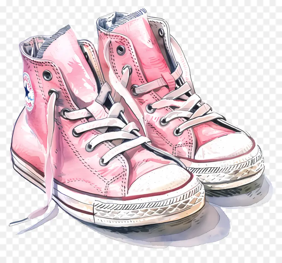 Ayakkabı，Pembe Converse PNG