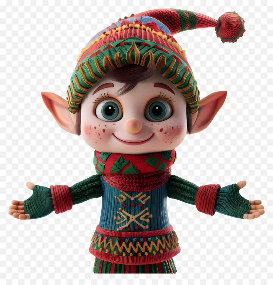 Eşarpta Elf，Noel Elf PNG