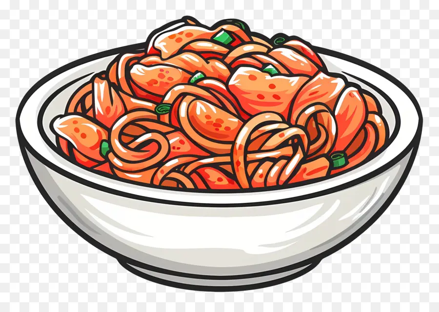 Kore Kimchi Salatası，Spagetti PNG