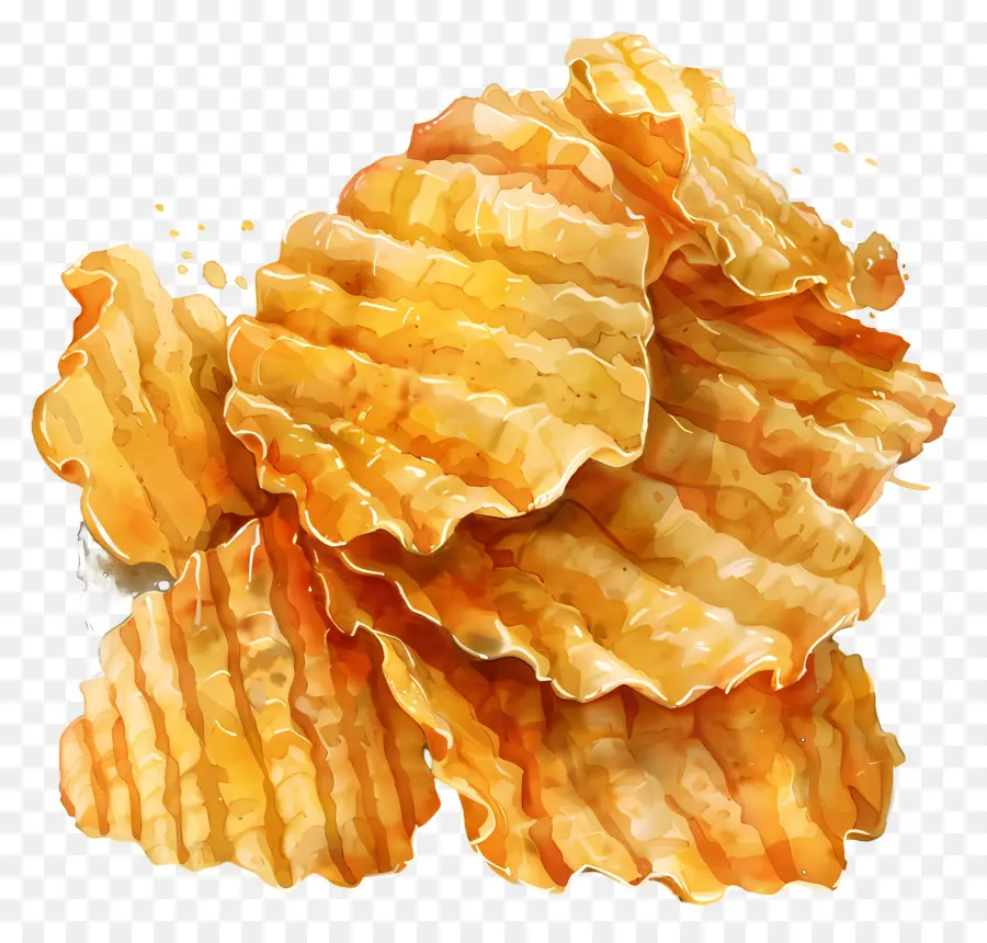 Patates Kırışıklıkları，Suluboya Resim PNG