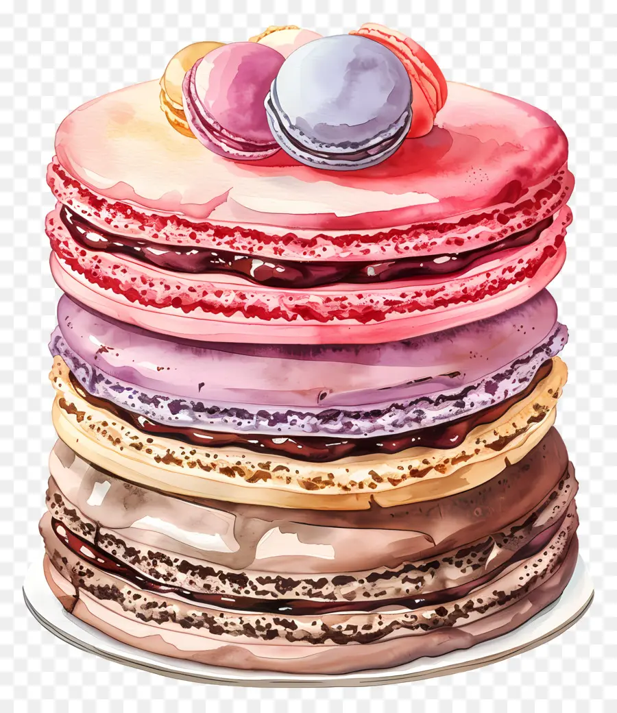 Macaron Paradise Pastası，çikolatalı Kek PNG