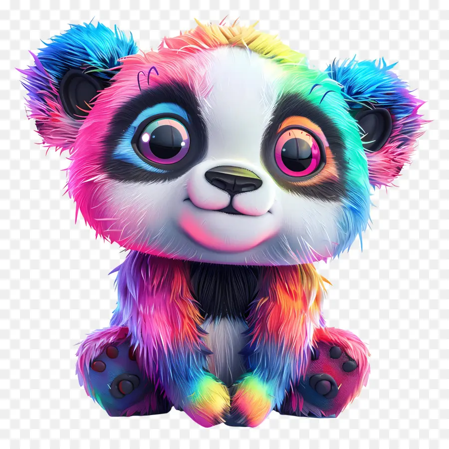 Renkli Panda，Sevimli PNG