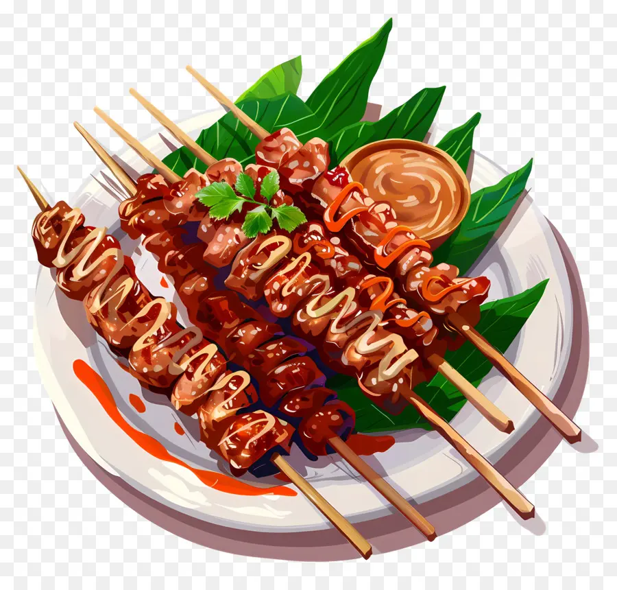 Satay，ızgara Tavuk şişleri PNG