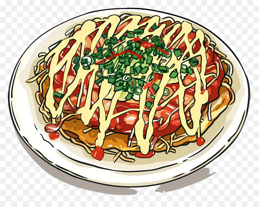 Okonomiyaki，Japon Yemeği PNG