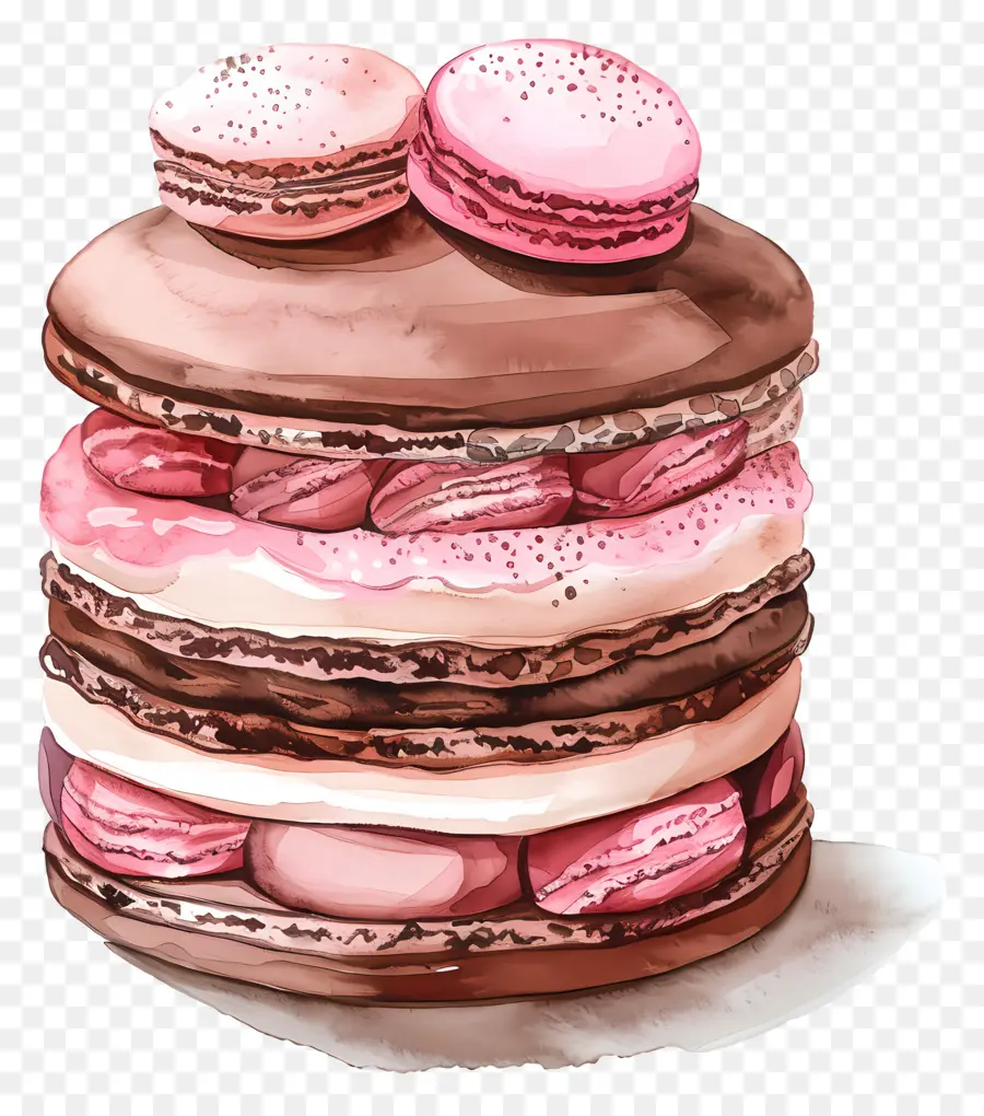 Macaron Paradise Pastası，çikolatalı Kek PNG