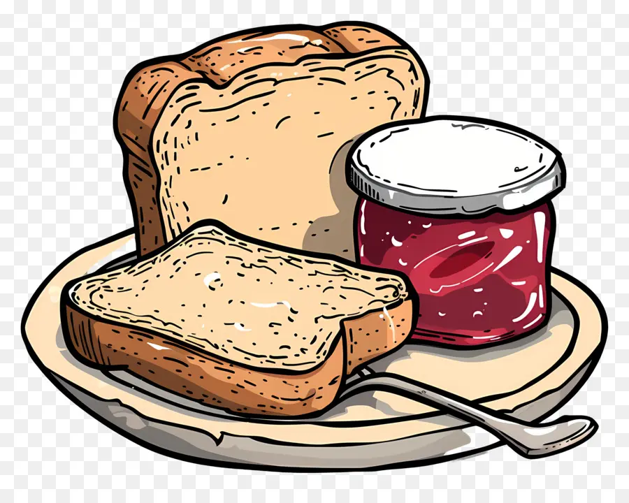 Ekmek Ve Reçel，Reçelli Tost PNG