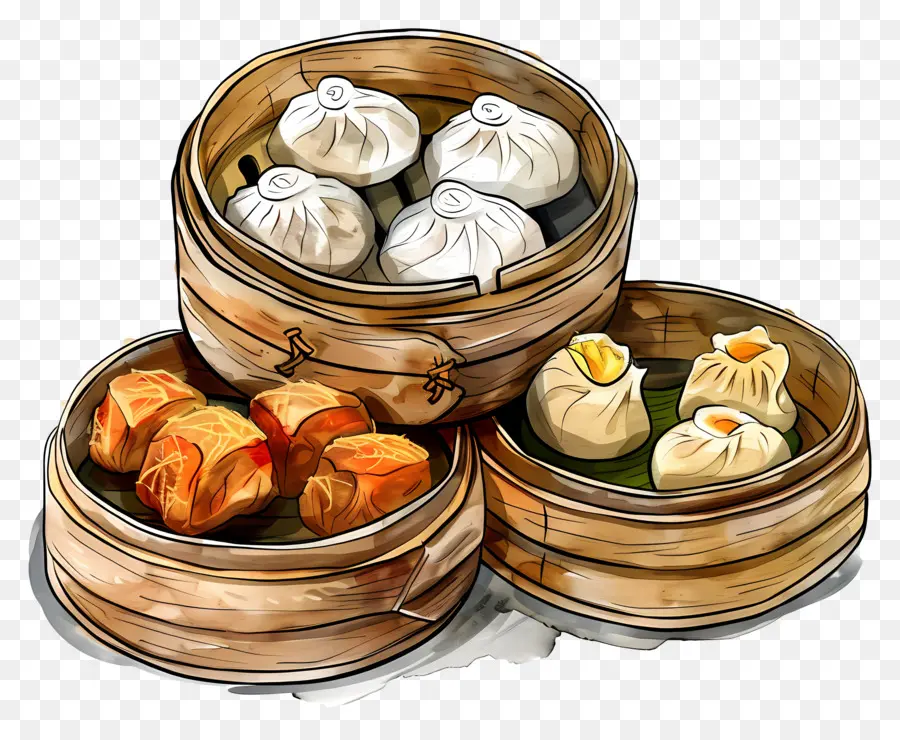 Dim Sum，Buharda Pişirilmiş Çörekler PNG