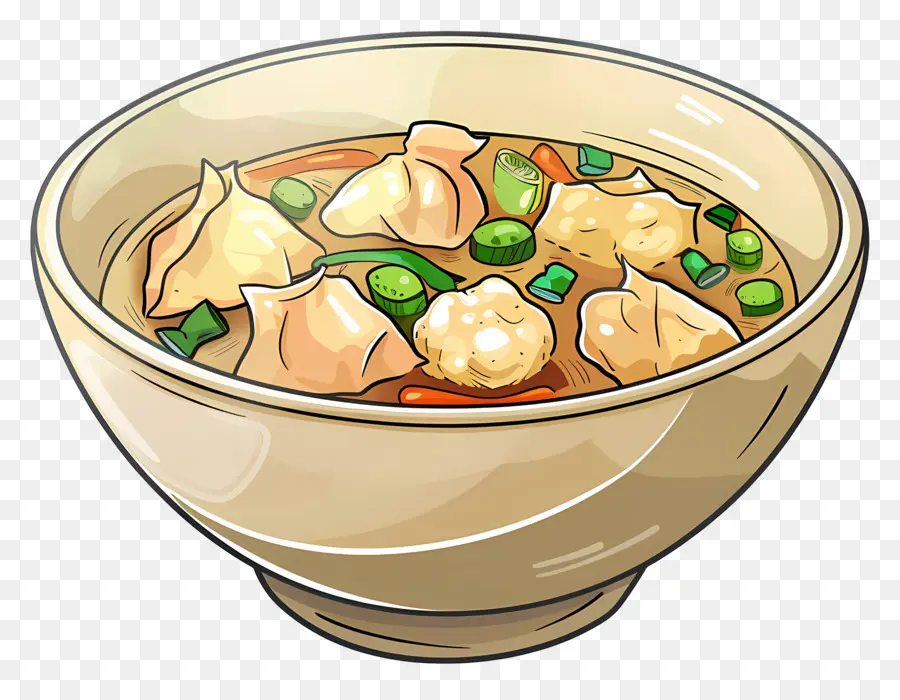 Wonton çorbası，Çorba Kasesi PNG