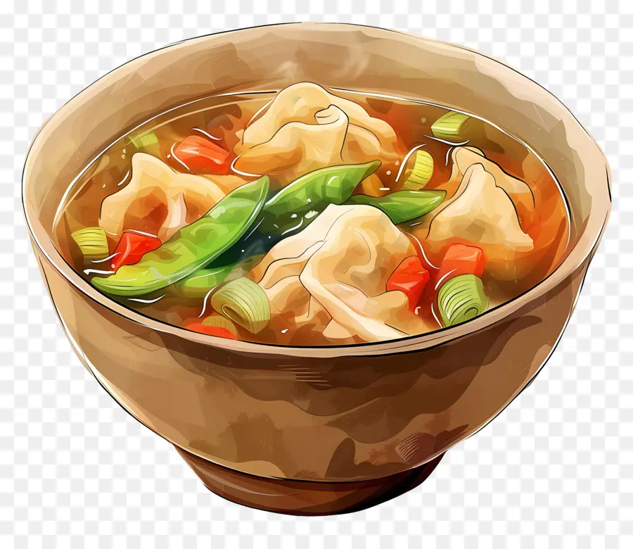 Wonton çorbası，Şehriye çorbası PNG