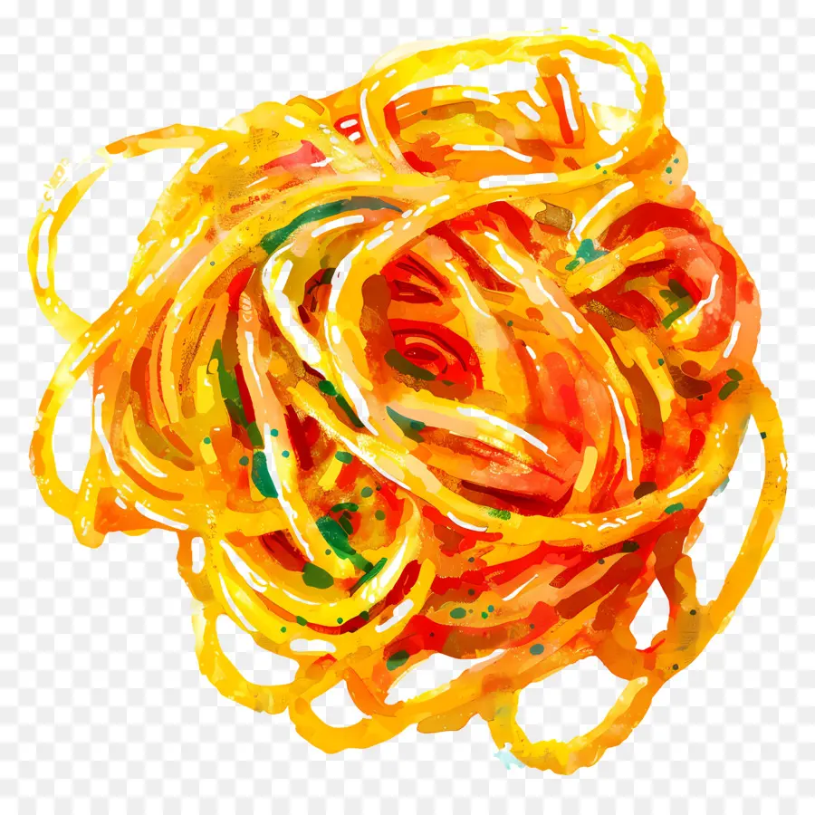 Spagetti，Suluboya Resim PNG