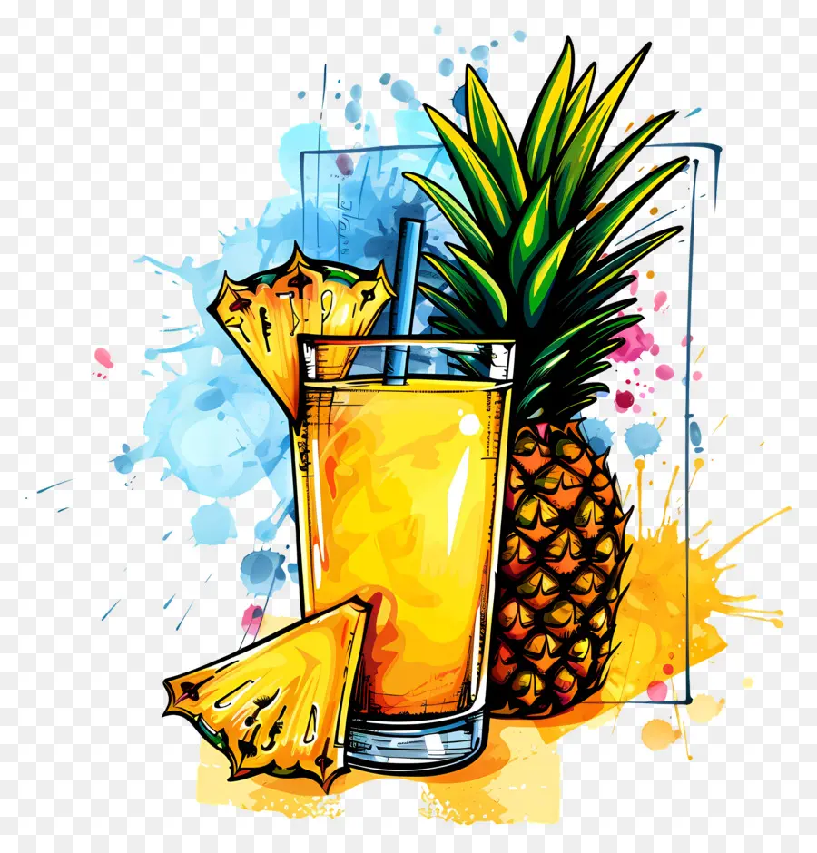 Ananas Suyu，Meyve PNG