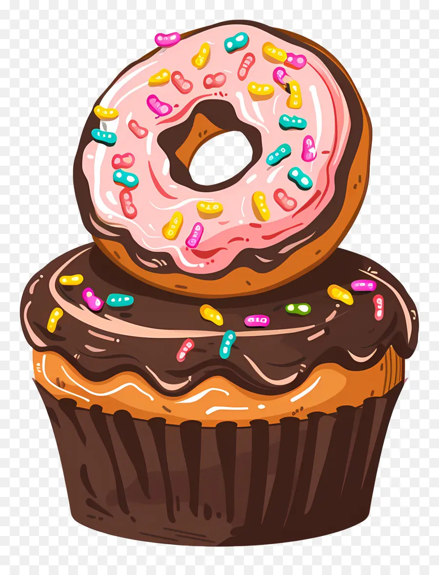 Çikolatalı Kek，Cupcake Ve Donut PNG