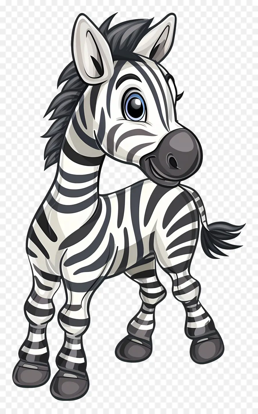 Karikatür Zebra，Çizgili PNG