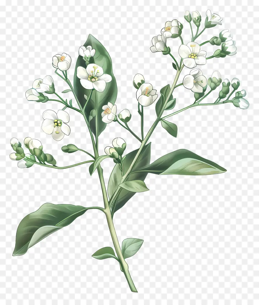 Tatlı Alyssum，Beyaz Çiçekler PNG