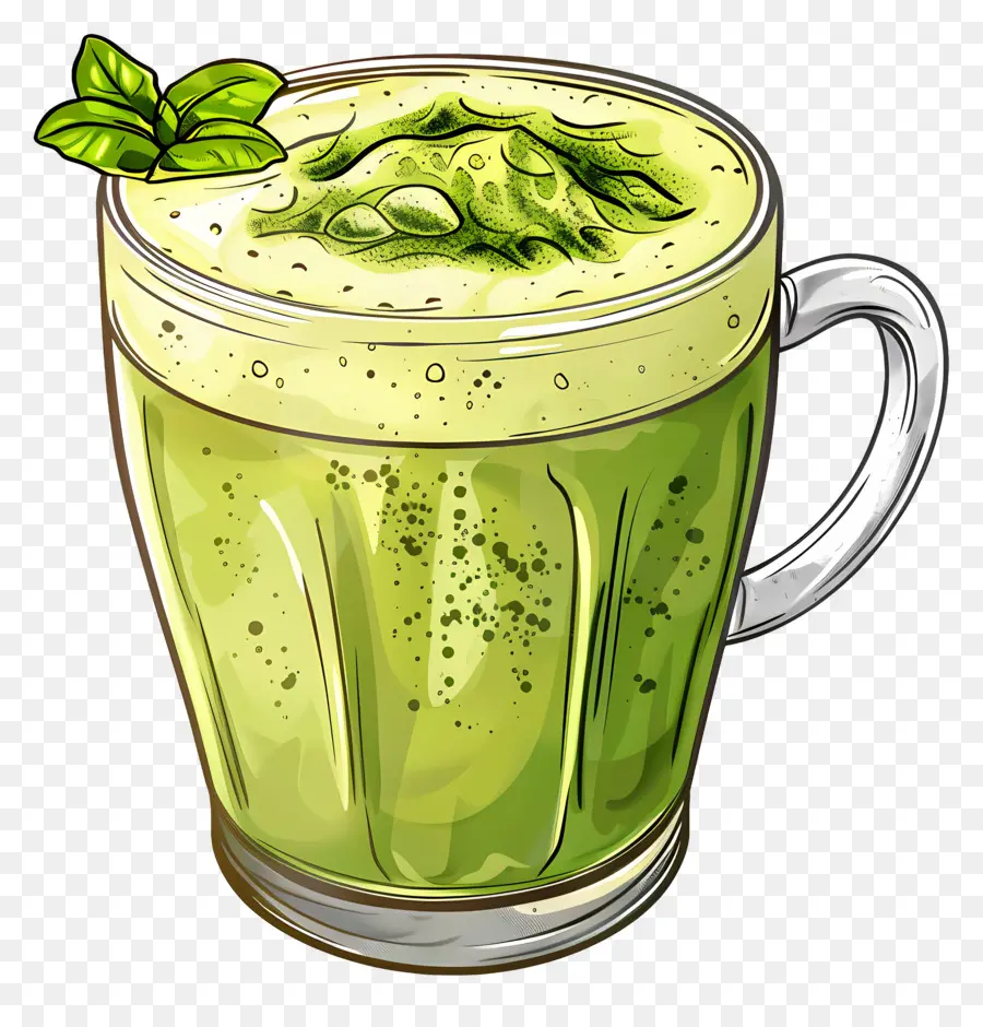 Matcha Içeceği，Güler Yüzlü PNG