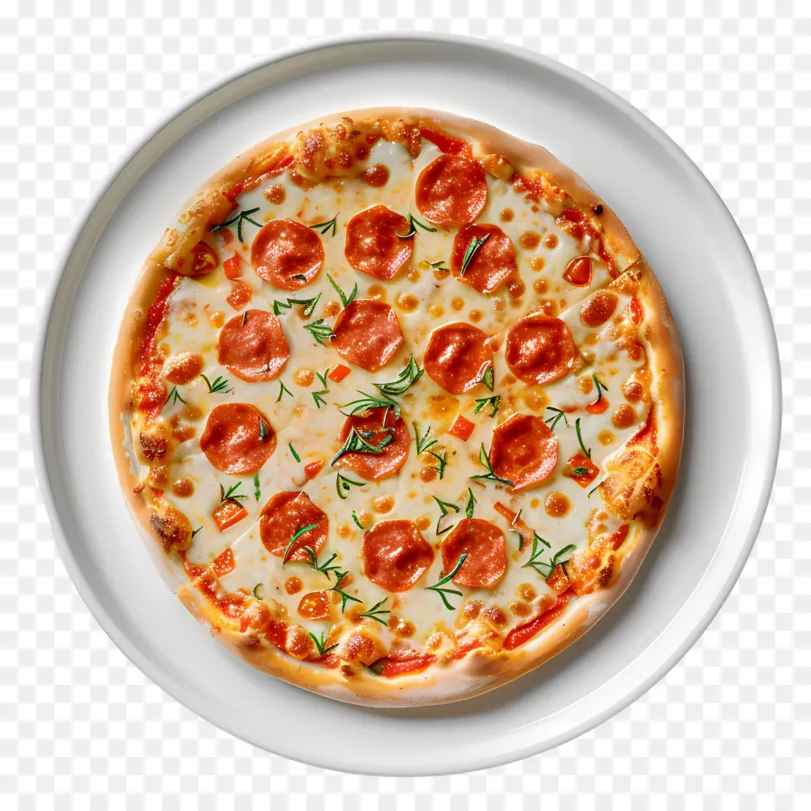 Pizza Tabağı，Pepperoni Pizza PNG