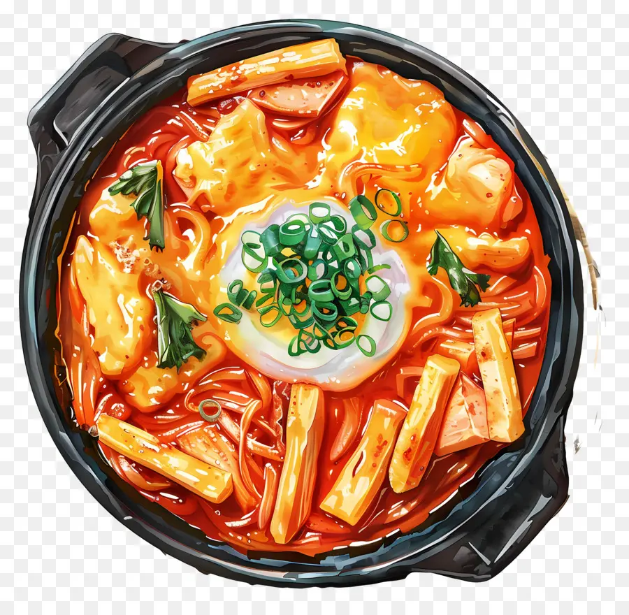 Peynirli Tteokbokki，Güveç PNG