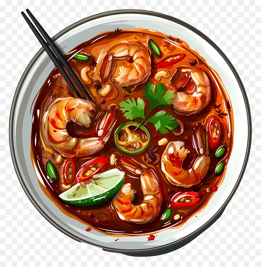 Tom Yum Goong，Karides Çorbası PNG