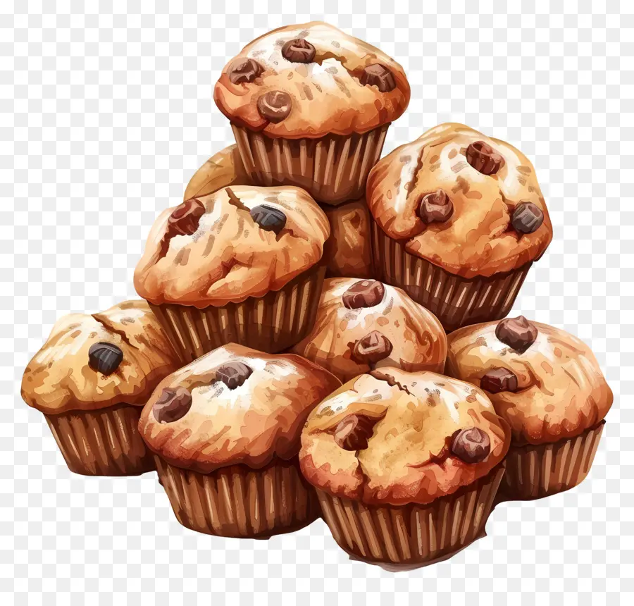 Muffin Yığını，Çikolatalı Muffinler PNG