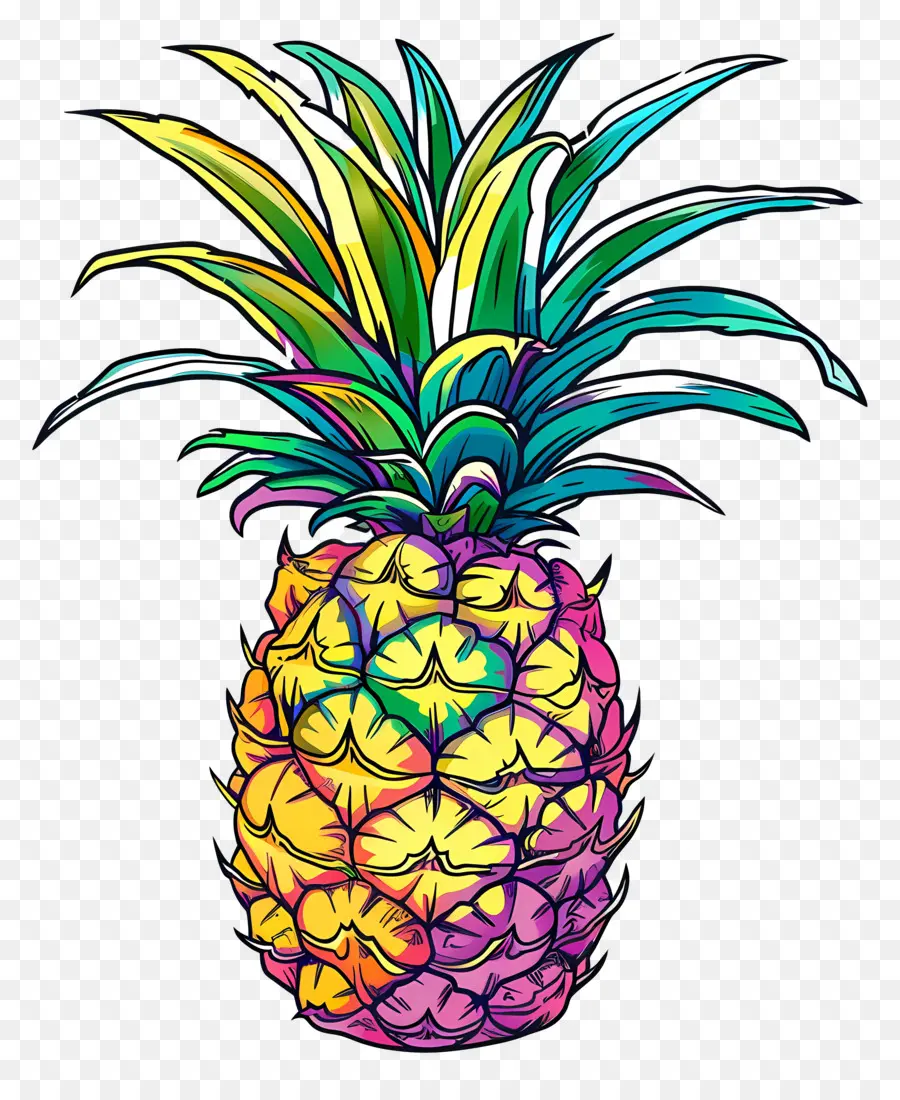 Ananas，Renkli Ananas PNG