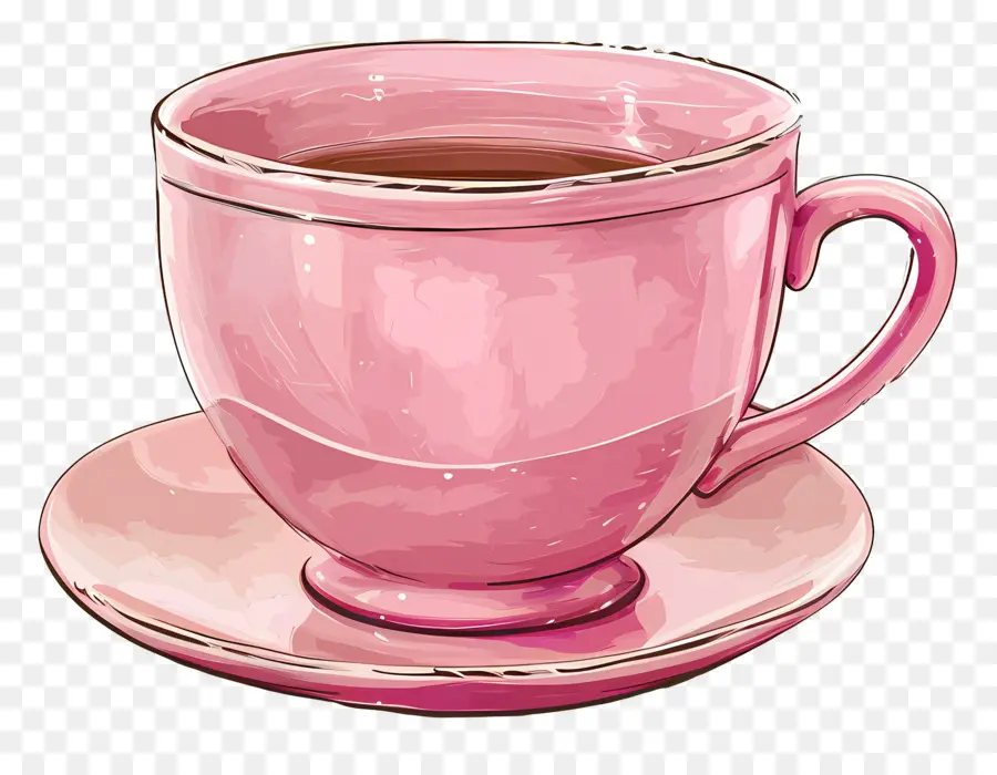 Pembe çay Bardağı，Pembe çay Fincanı PNG