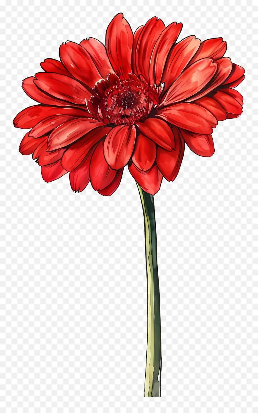 Kırmızı Gerbera，Kırmızı Çiçek PNG