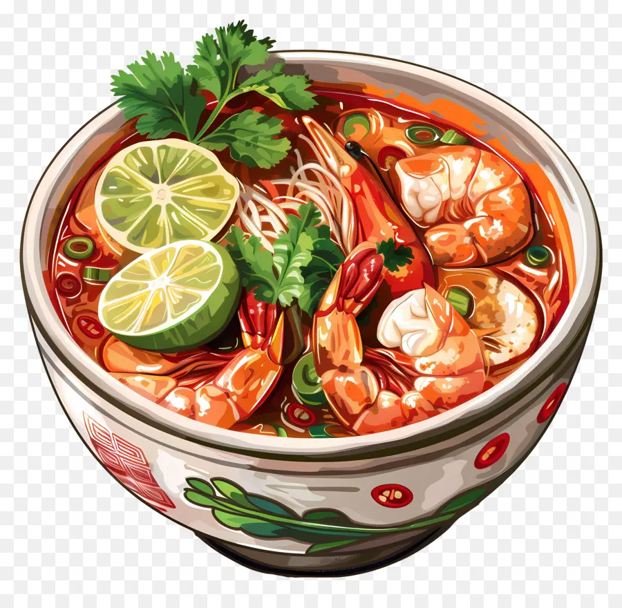 Tom Yum Goong，Karides Erişte Çorbası PNG