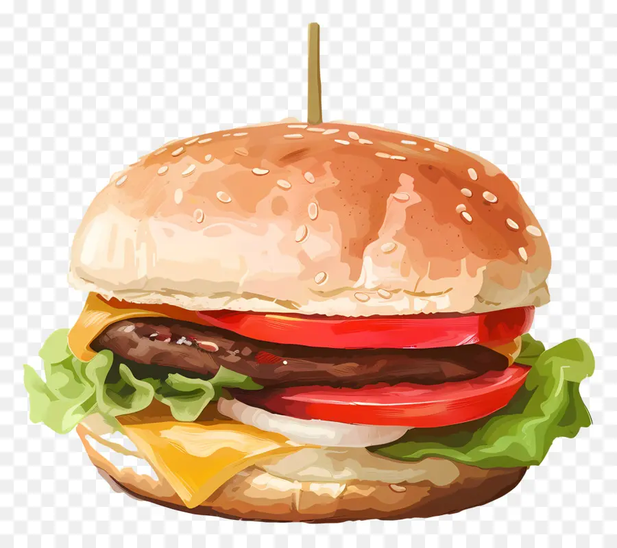 Kremalı Burger，Cheeseburger PNG