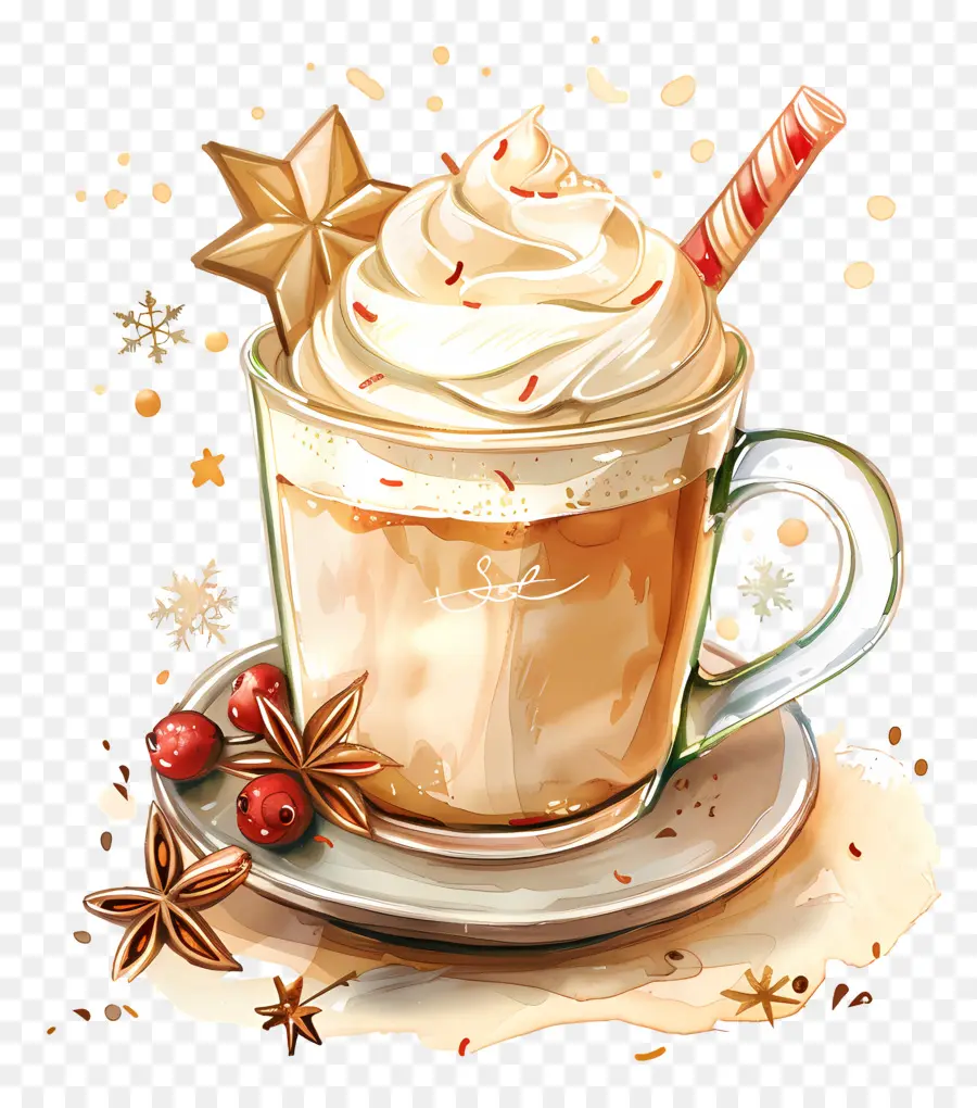 Kremalı Kahve，Krem şantili Latte PNG