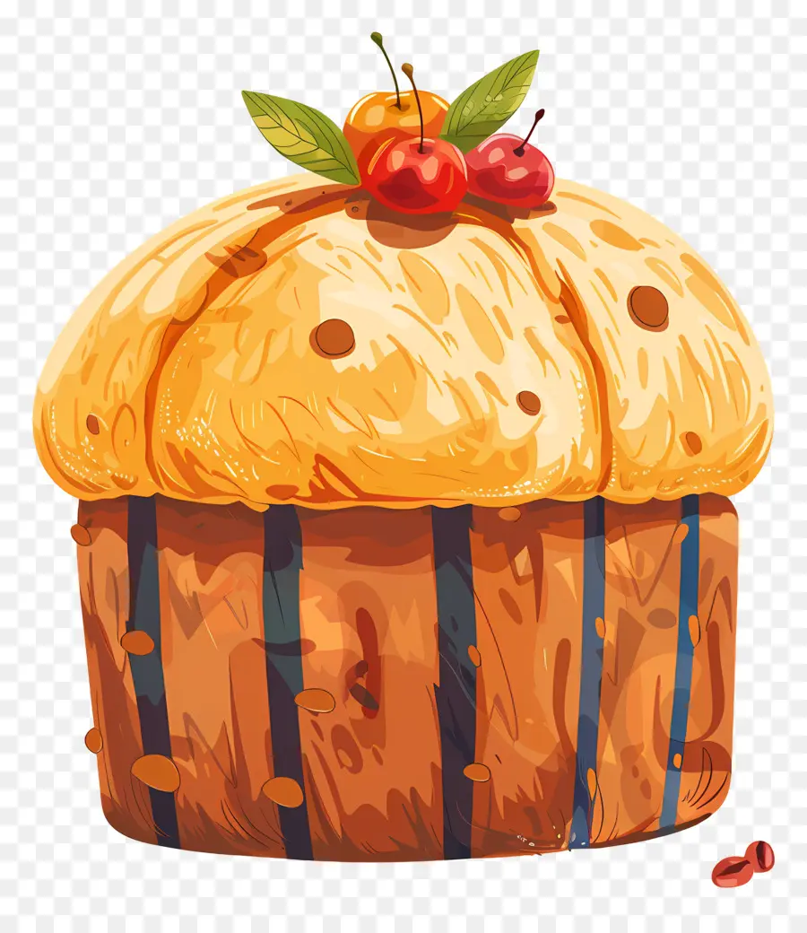 Panettone，Vişneli Muffin PNG