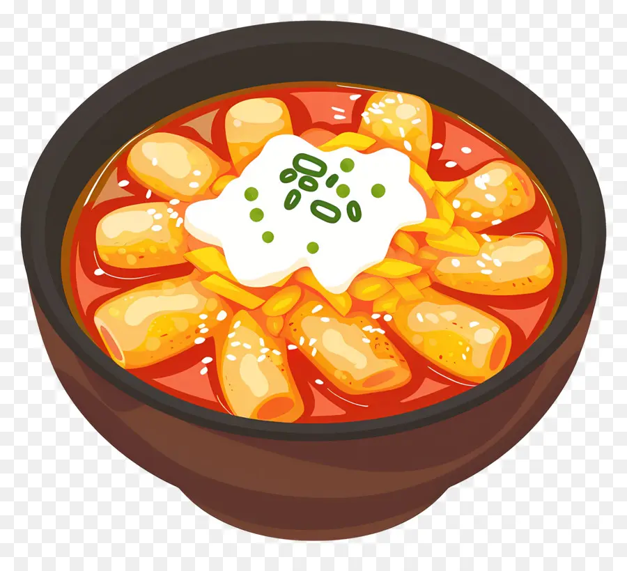 Peynirli Tteokbokki，Baharatlı Çorba PNG