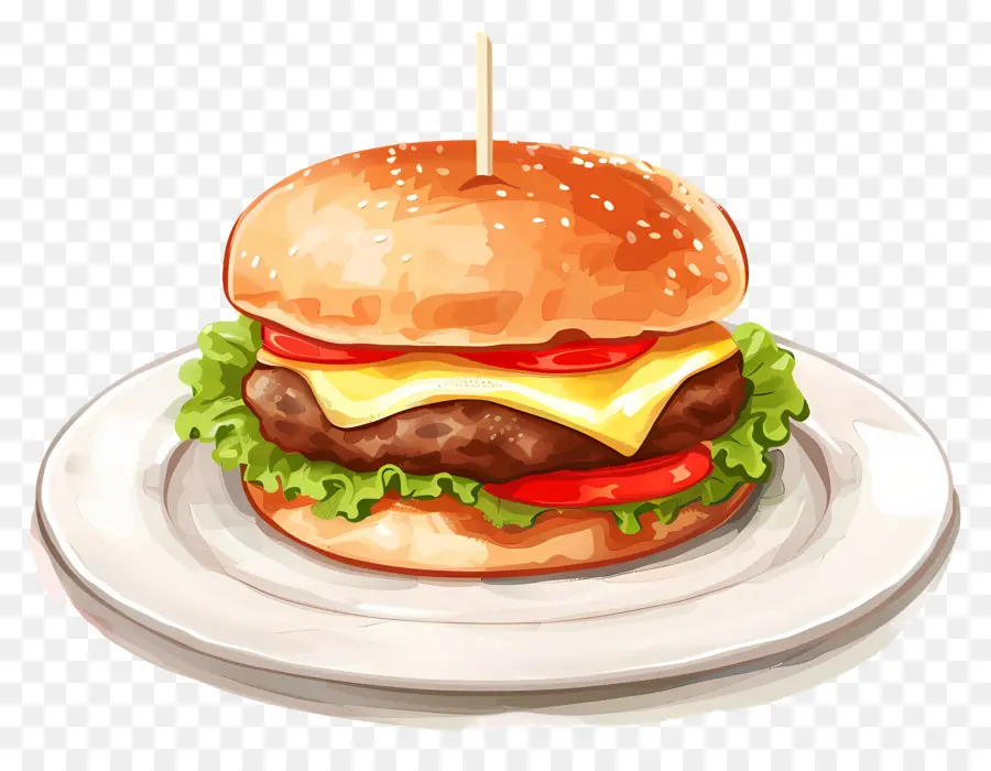 Kremalı Burger，Cheeseburger PNG