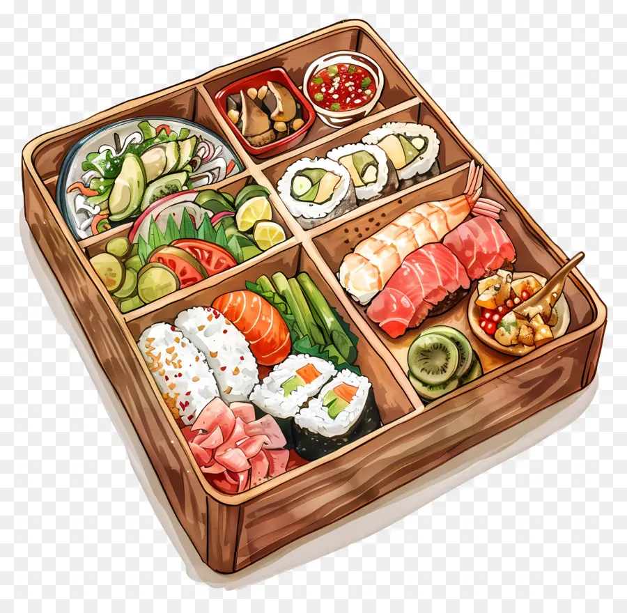 Bento Kutusu，Suşi Ile Bento Kutusu PNG