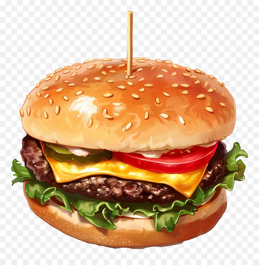 Kremalı Burger，Hamburger PNG